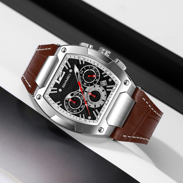 Классические мужские часы Skmei 9357SIBN Silver-Brown фото 4