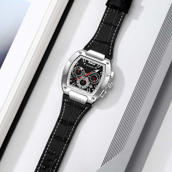 Классические мужские часы Skmei 9357SIBK Silver-Black фото 5