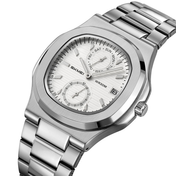 Класичний чоловічий годинник Skmei 2423SISI Silver фото 3