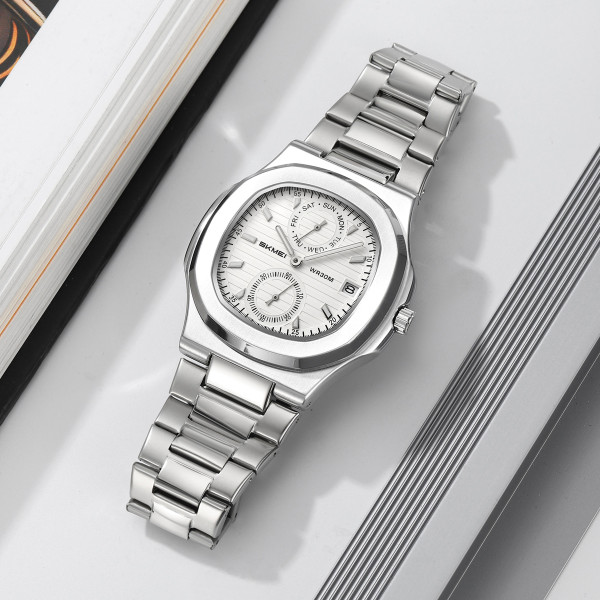 Класичний чоловічий годинник Skmei 2423SISI Silver фото 5