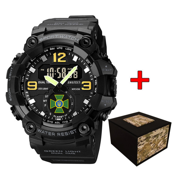 Спортивные мужские часы Awarder 003BKDPS ДПС Черные+Коробка фото 1