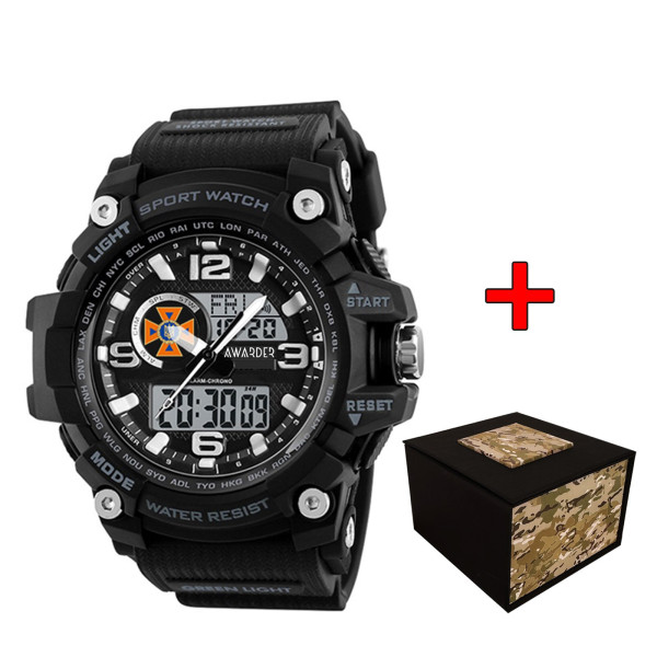 Спортивные мужские часы Awarder 012BKDSNS ДСНС Чорные + Коробка фото 1