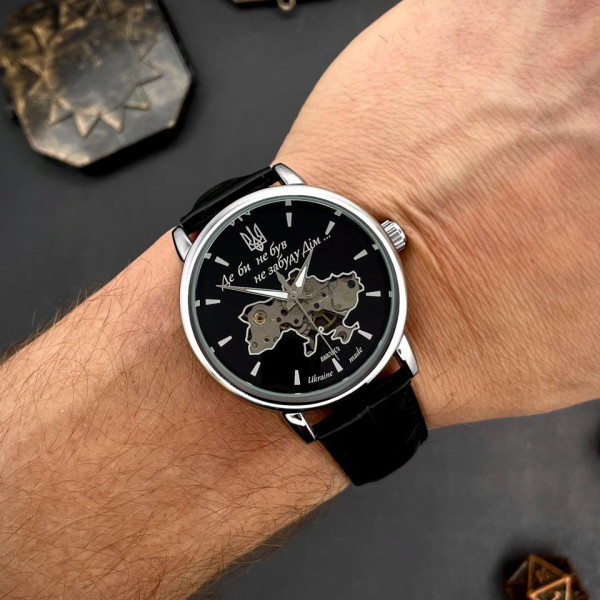 Класичний чоловічий годинник Awarder 022SIBK Mechanic Де би не був Silver-Black фото 9