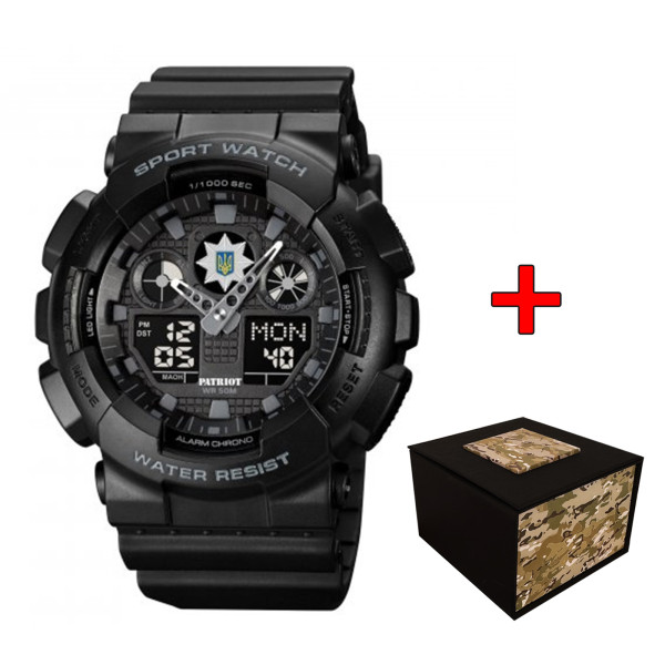 Спортивные мужские часы Awarder 007 Black Police UA+Коробка фото 1