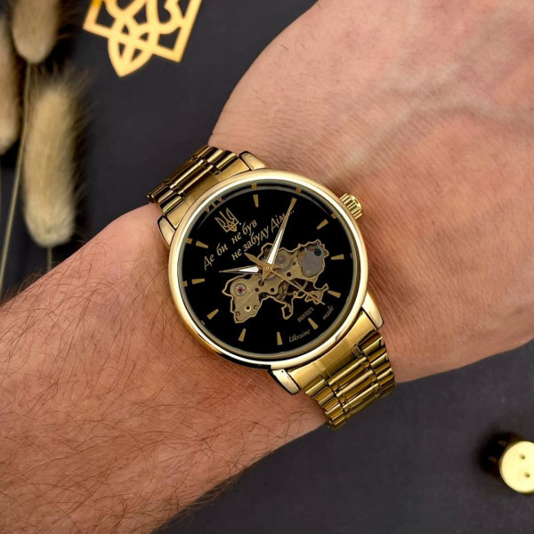 Класичний чоловічий годинник Awarder 022 Gold-Black Mechanic Metall Не Забуду Дім фото 9