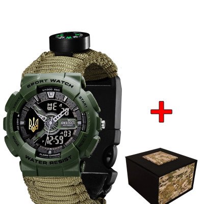 Awarder 005P Трезубец золото Army Green Паракордовый ремешок Army Green + Коробка