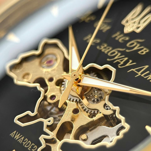 Классические мужские часы Awarder 022-3D Не забуду Дом Gold-Black Steel фото 9