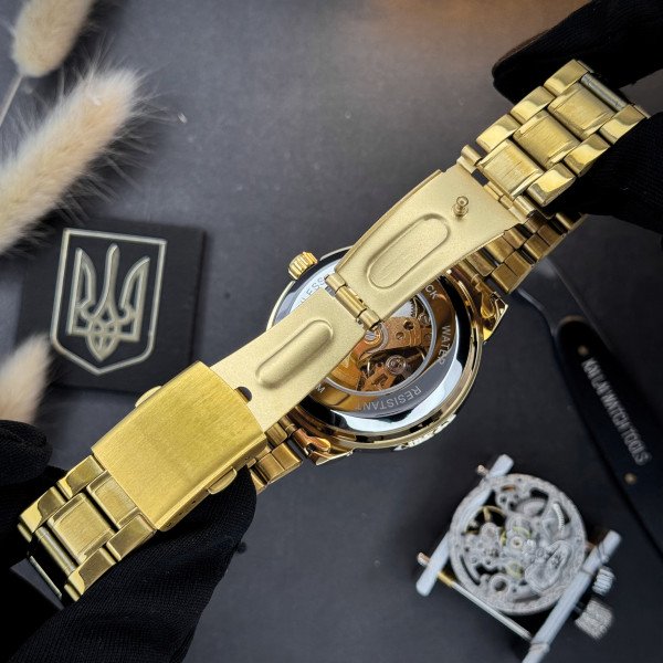 Класичний чоловічий годинник Awarder 022 Gold-Gold Automatics Metall Не Забуду Дім фото 6