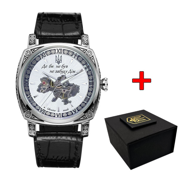 Классические мужские часы Awarder 021-3D Скелетон Не забуду дом Silver-White фото 1