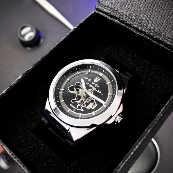 Чоловічий годинник Awarder 050 Де би не був Silver-Black, шкіряний ремінець фото 7