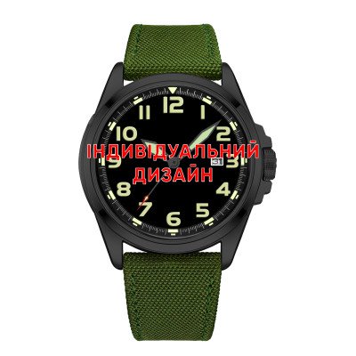 Класичний чоловічий годинник Awarder 040 Army Green-Black під Індивідуальний дизайн, водонепроникний, японський механізм