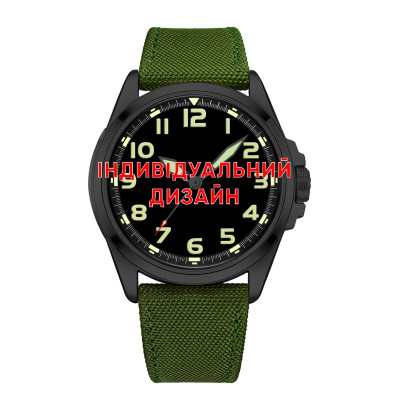 Класичний чоловічий годинник Awarder 041 Army Green-Black під Індивідуальний дизайн, японський механізм