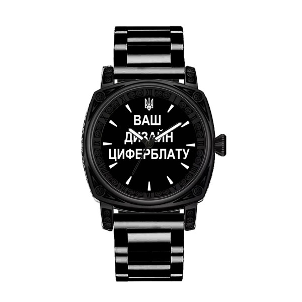Класичний чоловічий годинник Awarder 021 Black Steel з Індивідуальним дизайном, стальний ремінець фото 1