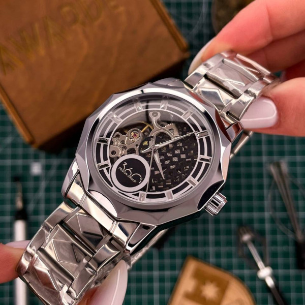 Классические часы Awarder 024 Silver под Индивидуальный дизайн, стальной ремешок фото 5