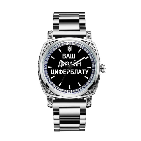 Классические мужские часы Awarder 021 Silver Steel с Индивидуальным дизайном, стальной ремешок фото 1