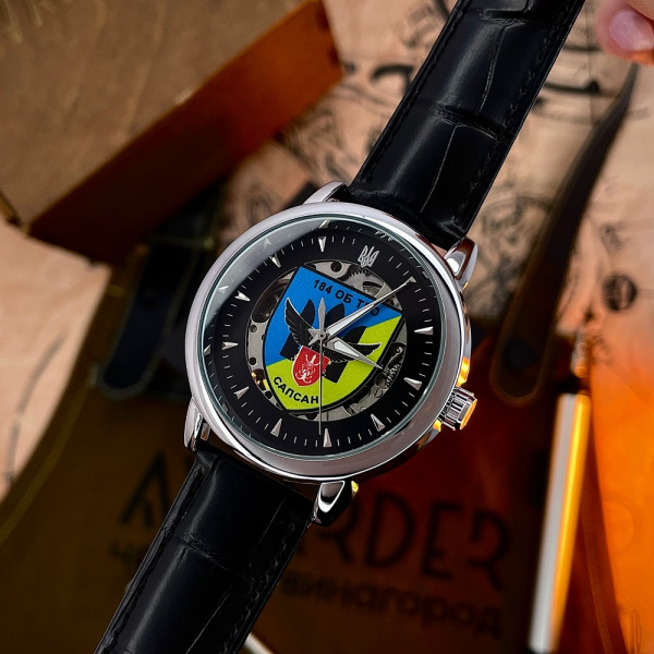 Классические часы Awarder 022 Silver Leather Automatic с Индивидуальным дизайном, кожаный ремешок фото 7