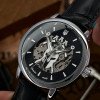 Классические часы Awarder 022 Silver Leather Automatic с Индивидуальным дизайном, кожаный ремешок фото 6