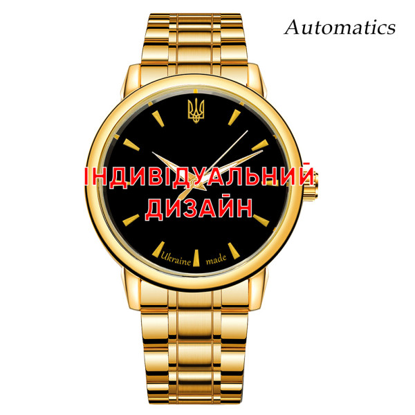Классические часы Awarder 022 Gold Metall Automatic с Индивидуальным дизайном, металлический ремешок фото 1