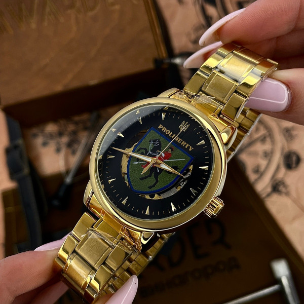 Класичний годинник Awarder 022 Gold Metall Automatic з Індивідуальним дизайном, металевий ремінець фото 3
