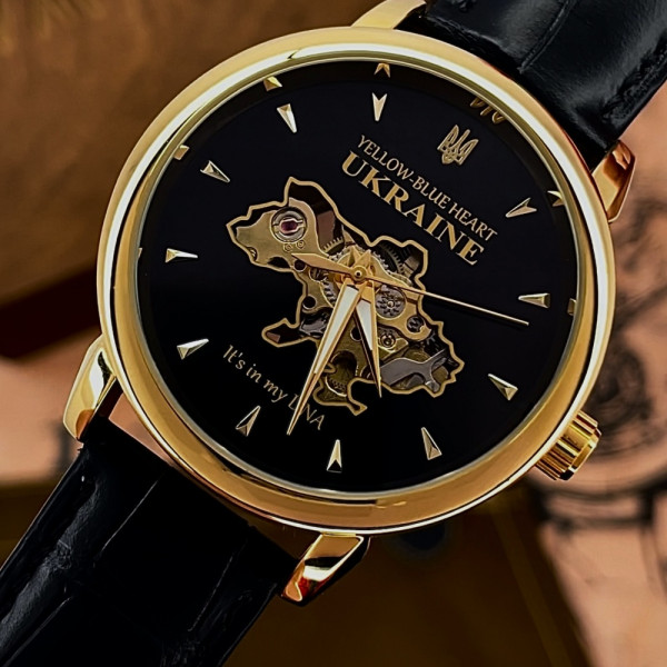 Классические часы Awarder 022 Gold Leather Automatic с Индивидуальным дизайном, кожаный ремешок фото 6