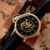Класичний годинник Awarder 022 Gold Leather Automatic з Індивідуальним дизайном, шкіряний ремінець фото 9