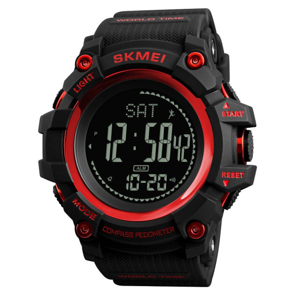 Мужские часы Skmei 1356RD Black-Red + Compass фото 1