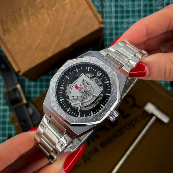 Класичний годинник Awarder 026 Black під Індивідуальний дизайн, сталевий ремінець фото 3