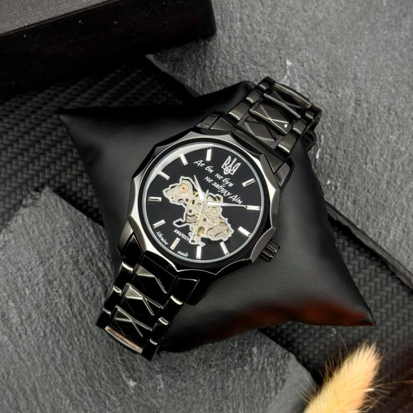 Классические часы Awarder 024 Не Забуду Black Steel Automatics с Индивидуальным дизайном, стальной ремешок фото 4