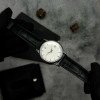 Классические мужские часы Awarder 020 Трезубец серебро Silver-White, кожаный ремешок, японский механизм фото 5