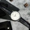 Классические мужские часы Awarder 020 Трезубец серебро Silver-White, кожаный ремешок, японский механизм фото 6