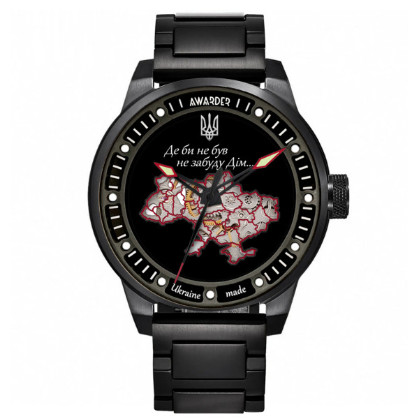 Классические мужские часы Awarder 058 Де би не був All Black Steel, водонепроницаемый, японский механизм фото 1