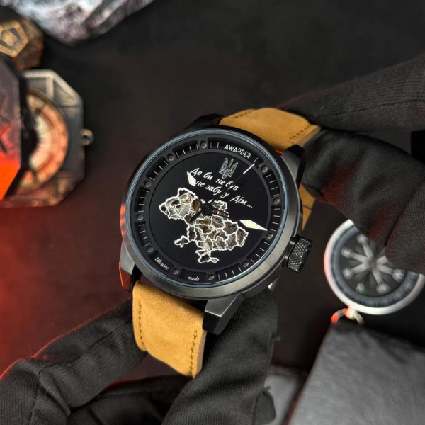 Классические мужские часы Awarder 058 Де би не був Black-Brown, водонепроницаемый, японский механизм фото 10