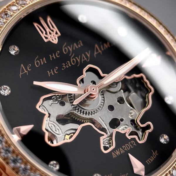 Класичний жіночий годинник Awarder 047 Де би не була Silver-Gold-Black, водонепроникний фото 6