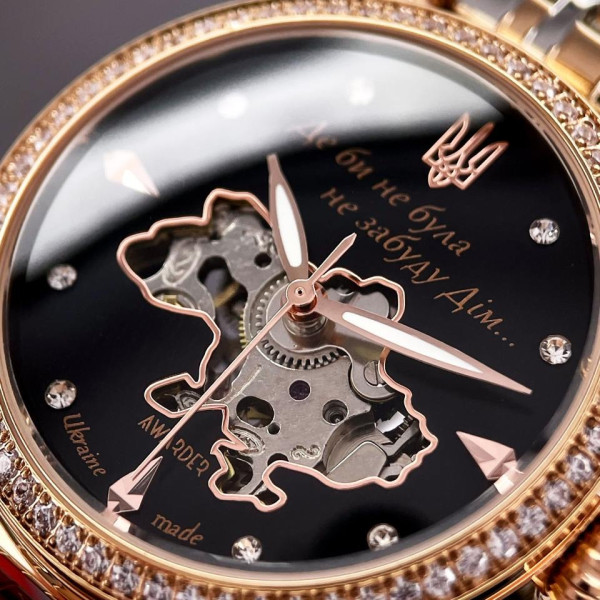 Класичний жіночий годинник Awarder 047 Де би не була Silver-Gold-Black, водонепроникний фото 5