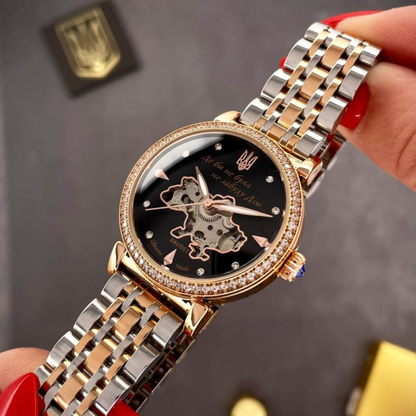 Класичний жіночий годинник Awarder 047 Де би не була Silver-Gold-Black, водонепроникний фото 3