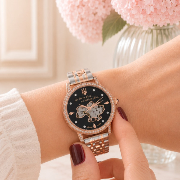 Класичний жіночий годинник Awarder 049 Де би не була Silver-Gold-Black, водонепроникний фото 3