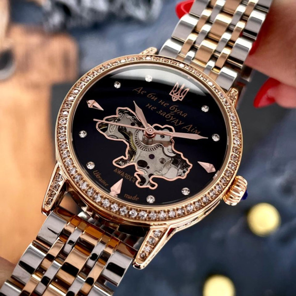 Классические женские часы Awarder 049 Де би не була Silver-Gold-Black, водонепроницаемый фото 10