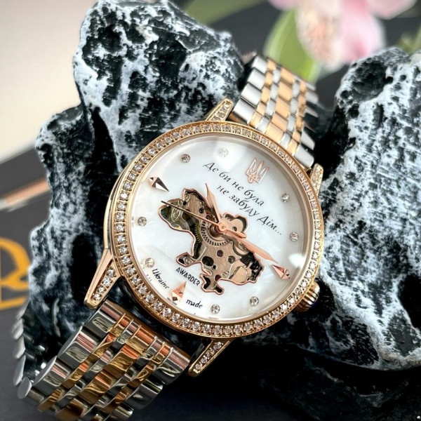 Классические женские часы Awarder 049 Де би не була Silver-Gold-Pearl, водонепроницаемый фото 4