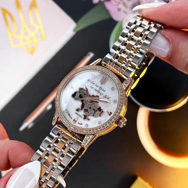 Классические женские часы Awarder 049 Де би не була Silver-Gold-Pearl, водонепроницаемый фото 3