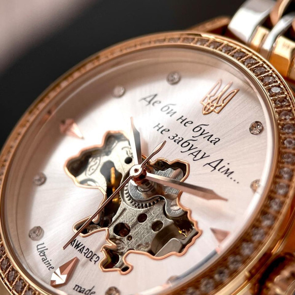 Классические женские часы Awarder 049 Де би не була Silver-Gold-White, водонепроницаемый фото 8