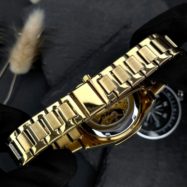 Класичний годинник Awarder 026-3D Де би не був Gold-Black, сталевий ремінець фото 10