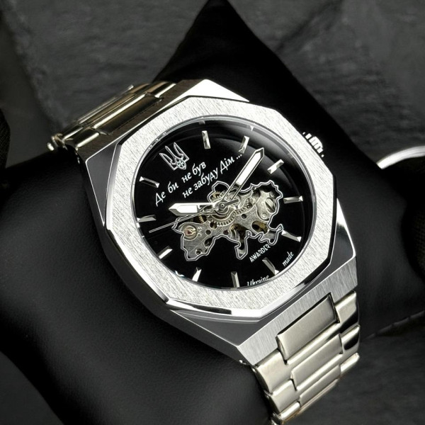 Классические женские часы Awarder 026-3D Де би не був Silver-Black под Индивидуальный дизайн, водонепроницаемый фото 4