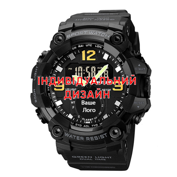 Тактичний годинник Awarder 003 Black під Індивідуальний дизайн, водонепроникний, будильник фото 1