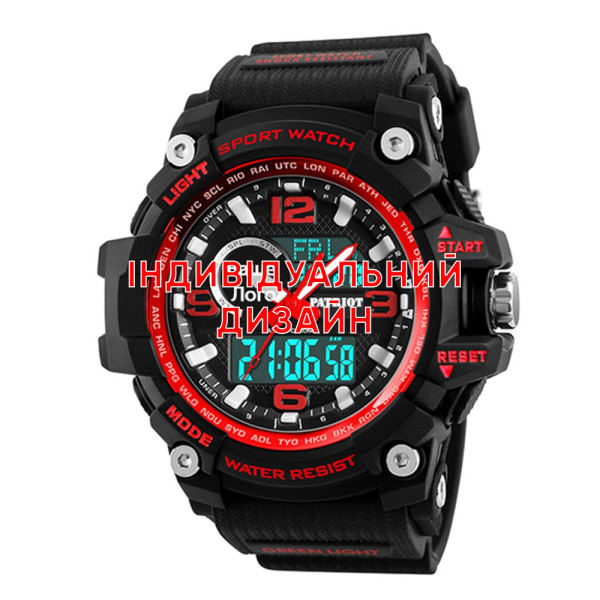 Спортивные часы Awarder 012 Black-Red под Индивидуальный дизайн, водонепроницаемый, будильник фото 1