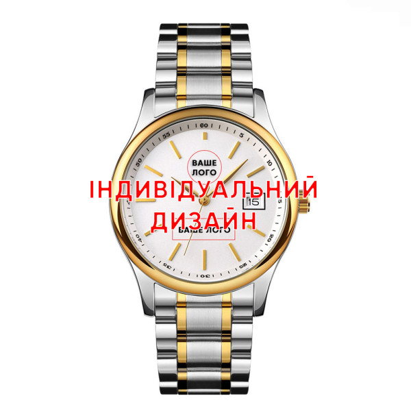 Класичний чоловічий годинник Awarder 023 Gold Steel під Індивідуальний дизайн, водонепроникний, японський механізм фото 1