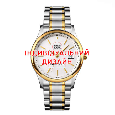 Класичний чоловічий годинник Awarder 023 Gold Steel під Індивідуальний дизайн, водонепроникний, японський механізм
