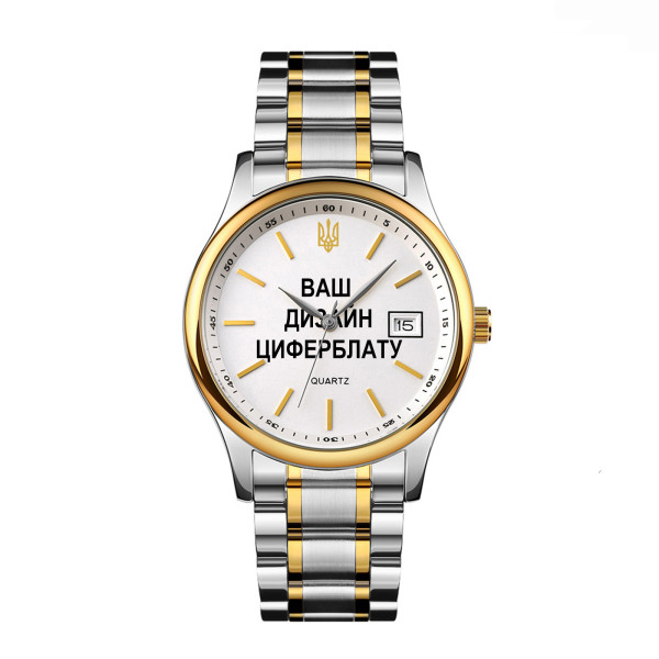 Класичний чоловічий годинник Awarder 023 Gold Steel під Індивідуальний дизайн, водонепроникний, японський механізм фото 1