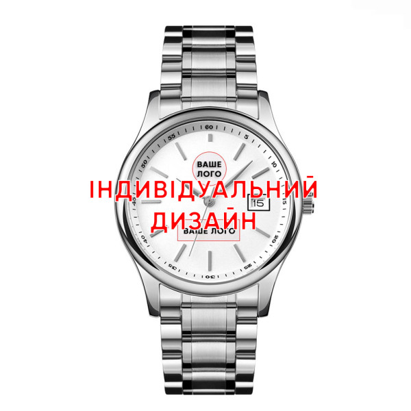 Класичний чоловічий годинник Awarder 023 Silver Steel під Індивідуальний дизайн, водонепроникний, японський механізм фото 1