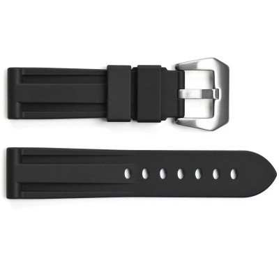 Ремешок для часов 3001 Silicone Black-Silver 24 мм.