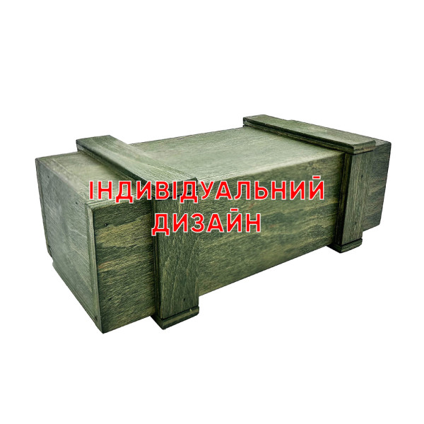 Коробочка деревянная Зеленая Индивидуальный дизайн фото 1